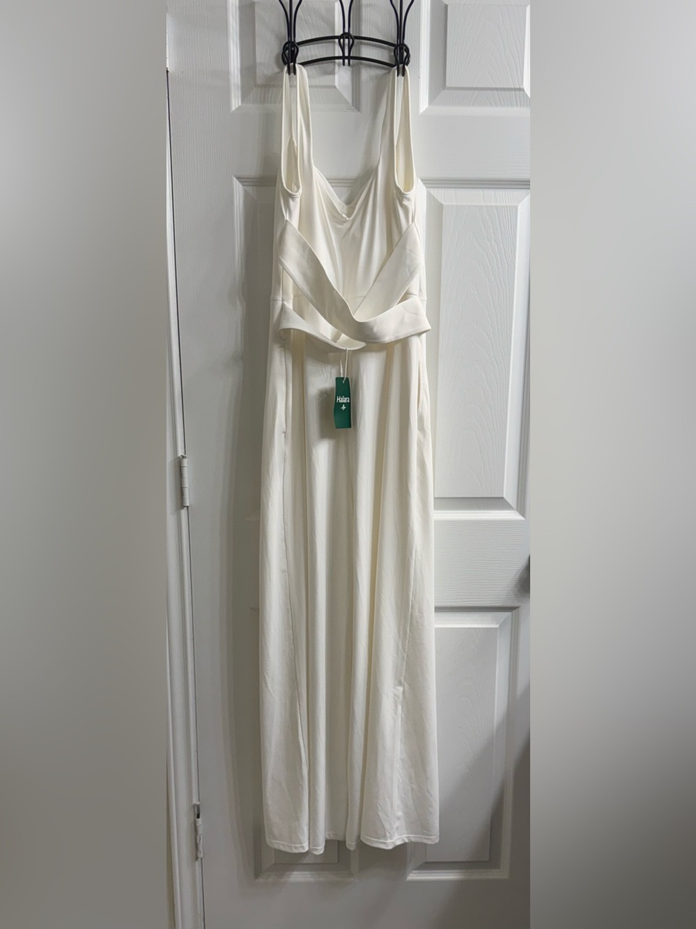 HALARA Ivory Draped Jumpsuit